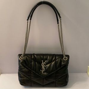 Yves Saint Laurent Puffer Small Chain Bag in Quilted Lambskin.